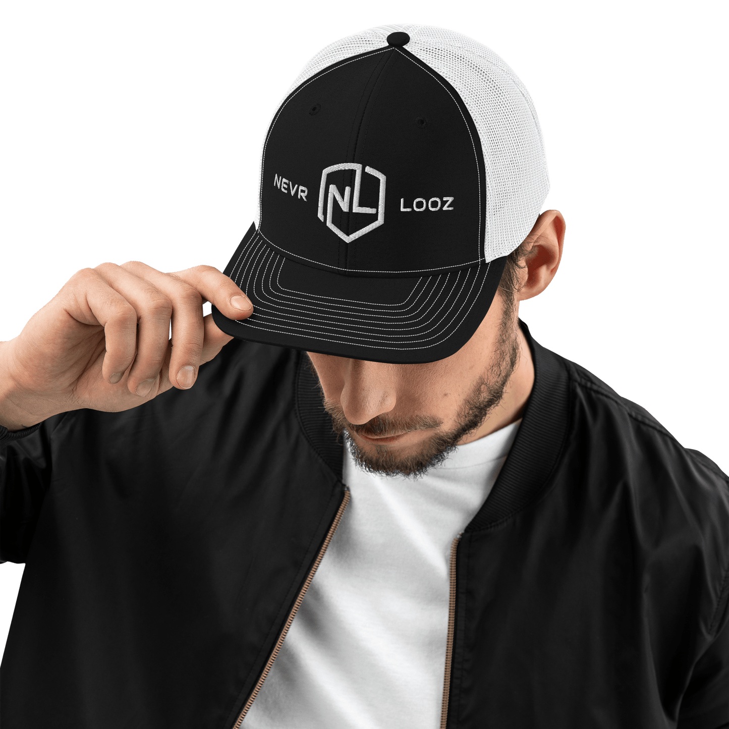 Snapback Trucker Cap Black and white