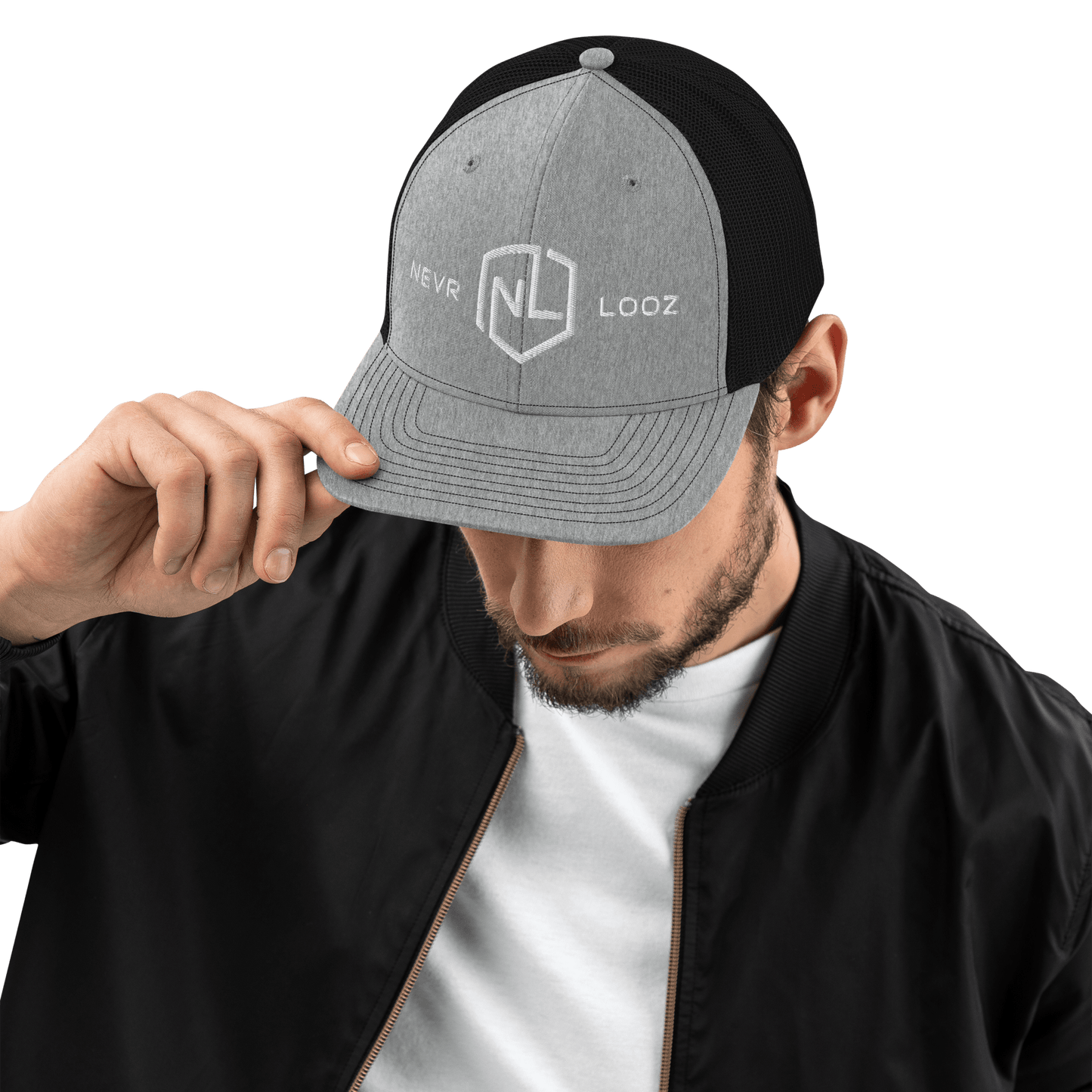 Snapback Trucker Cap Heather grey black