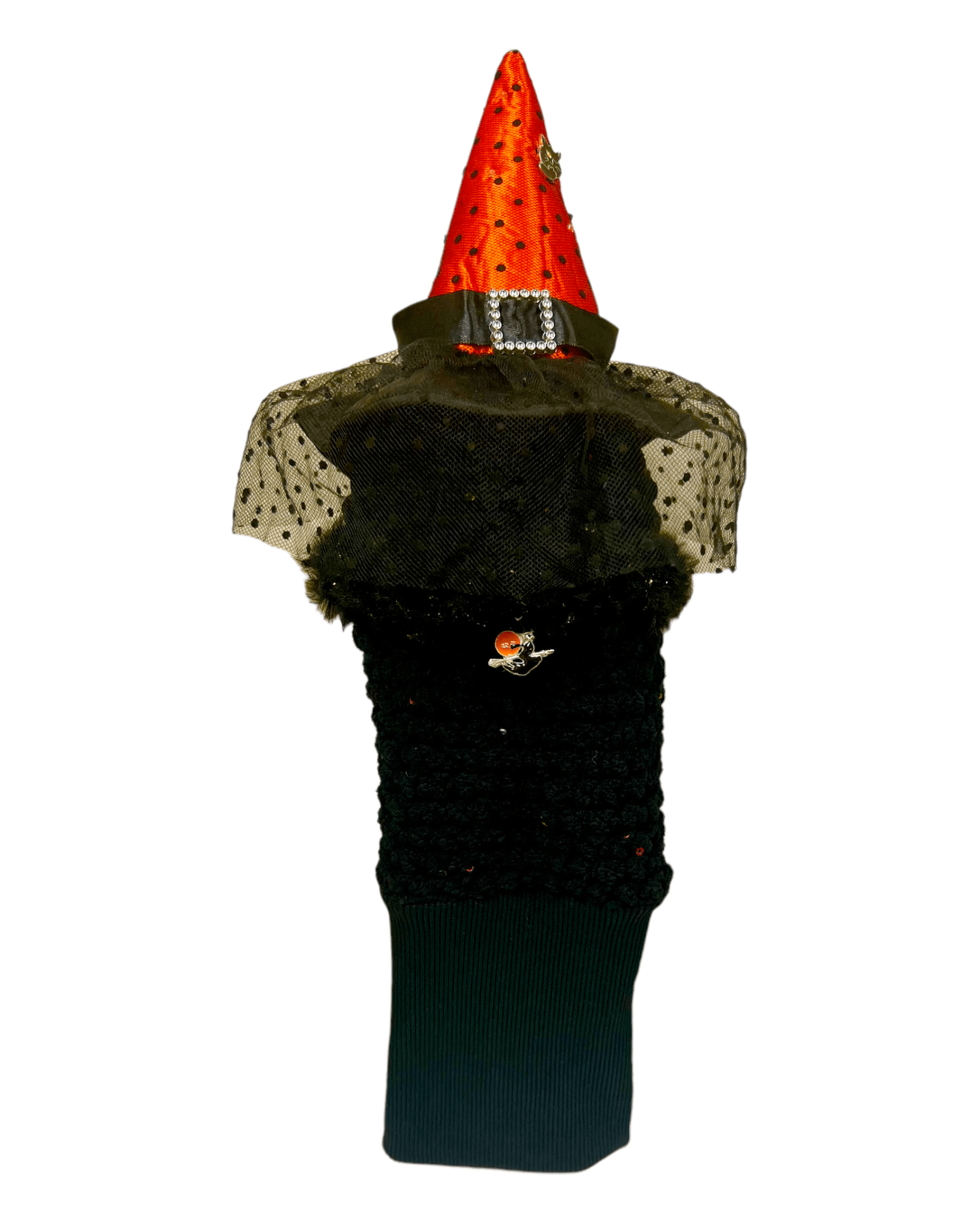 Head Cover (Halloween) - Orange Polka Dot Hat