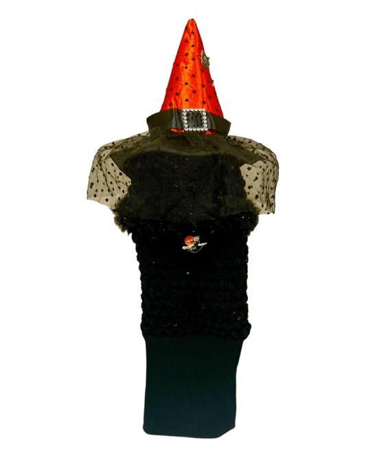 Head Cover (Halloween) - Orange Polka Dot Hat