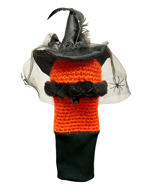 Head Cover (Halloween) - Orange Body with Spiders on Veil