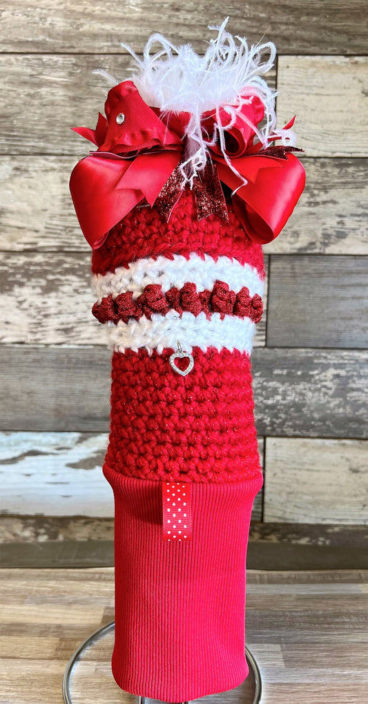 Head Cover - Ace of Hearts w Red Bow and White Stripes