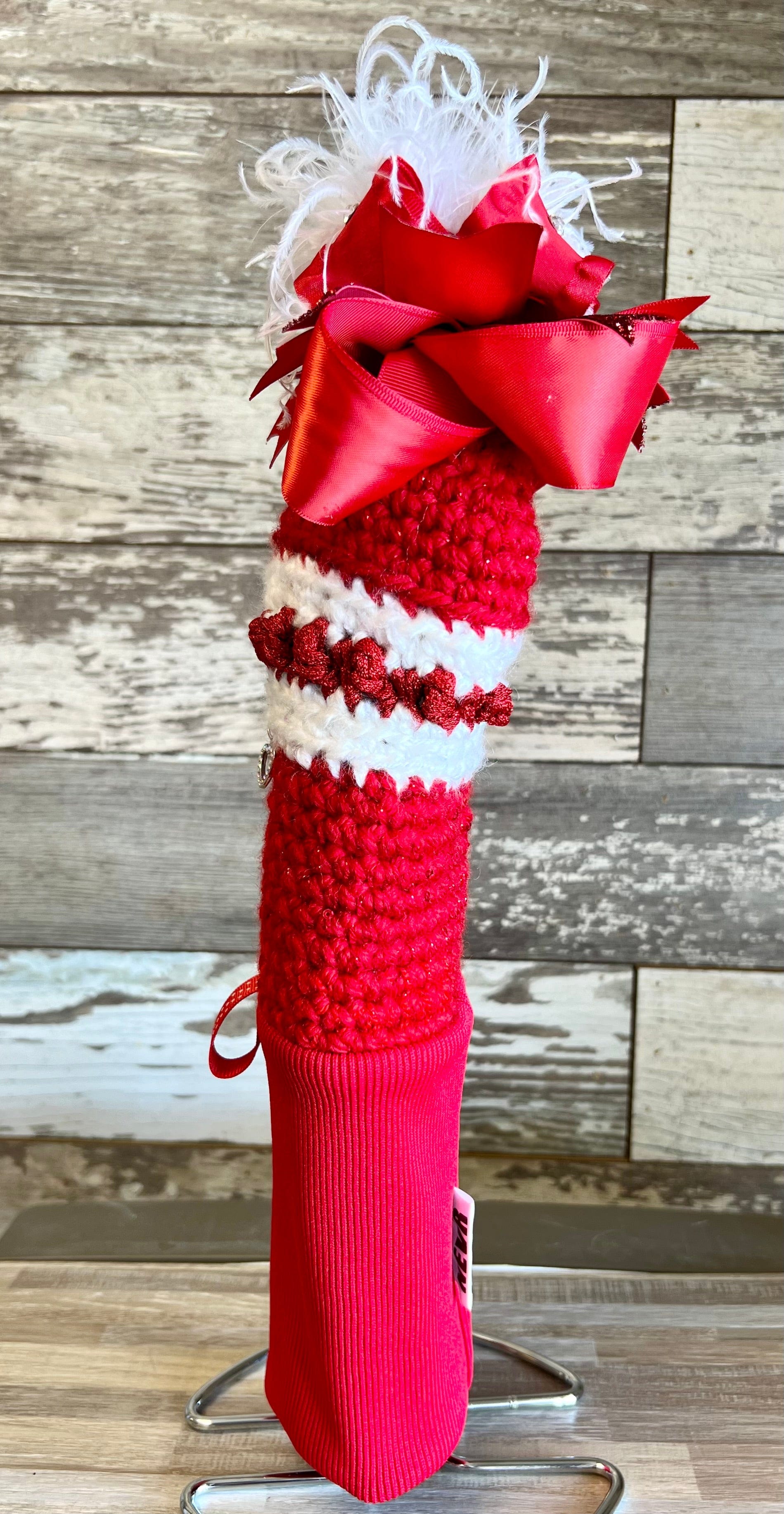 Head Cover - Ace of Hearts w Red Bow and White Stripes