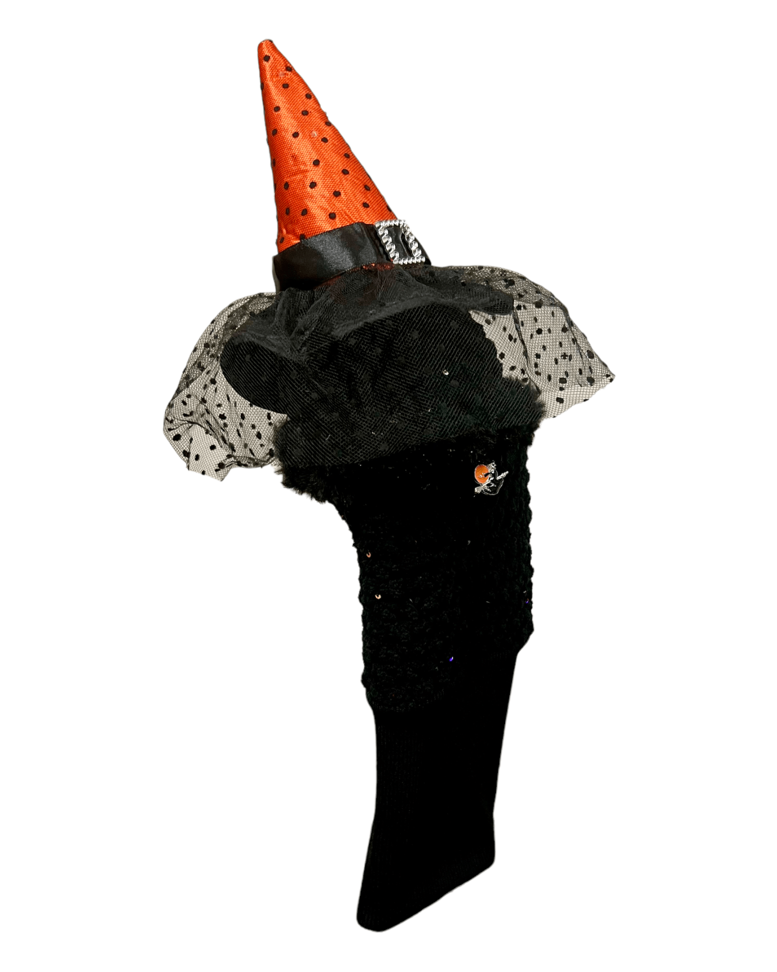 Head Cover (Halloween) - Orange Polka Dot Hat