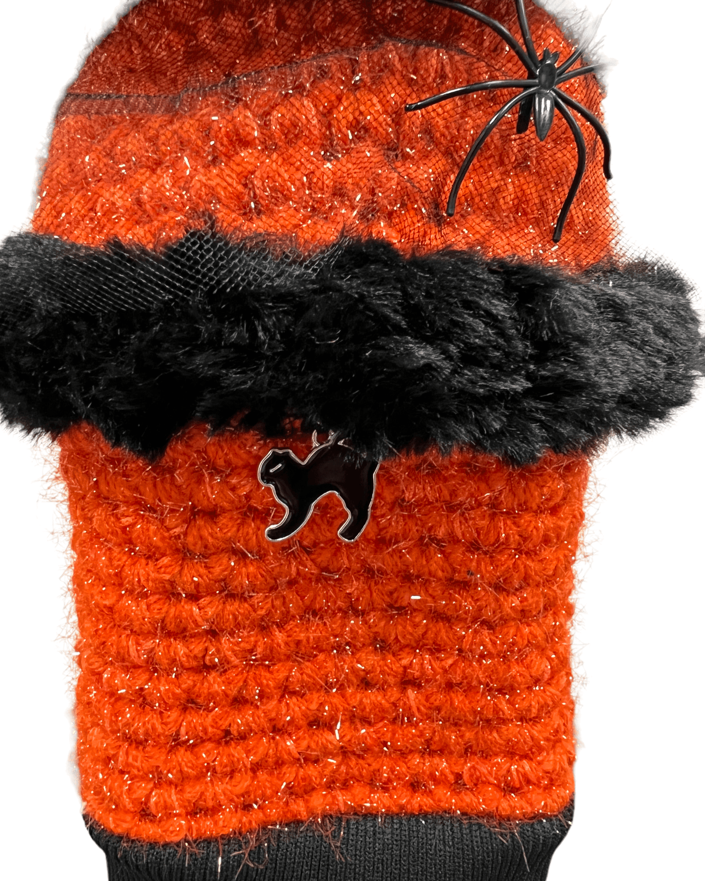 Head Cover (Halloween) - Orange Body with Spiders on Veil