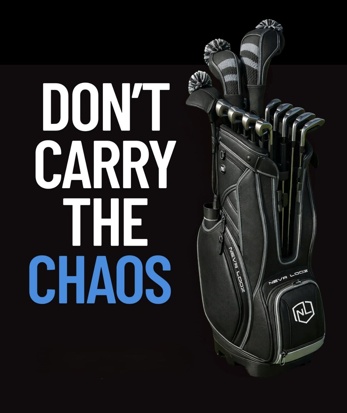 NEVR LOOZ™ Modular Golf Bag | Locking Clips & Swappable Outer