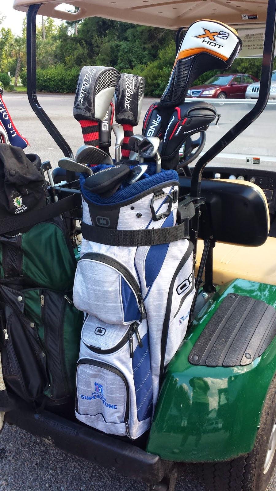Clubs Brunched in Golf Cart